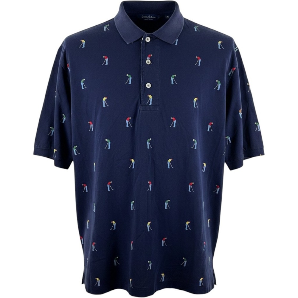 Polo Ralph Lauren‎ Golf Mens Blue Made Hong Kong Polo Shirt Large 90's Vintage